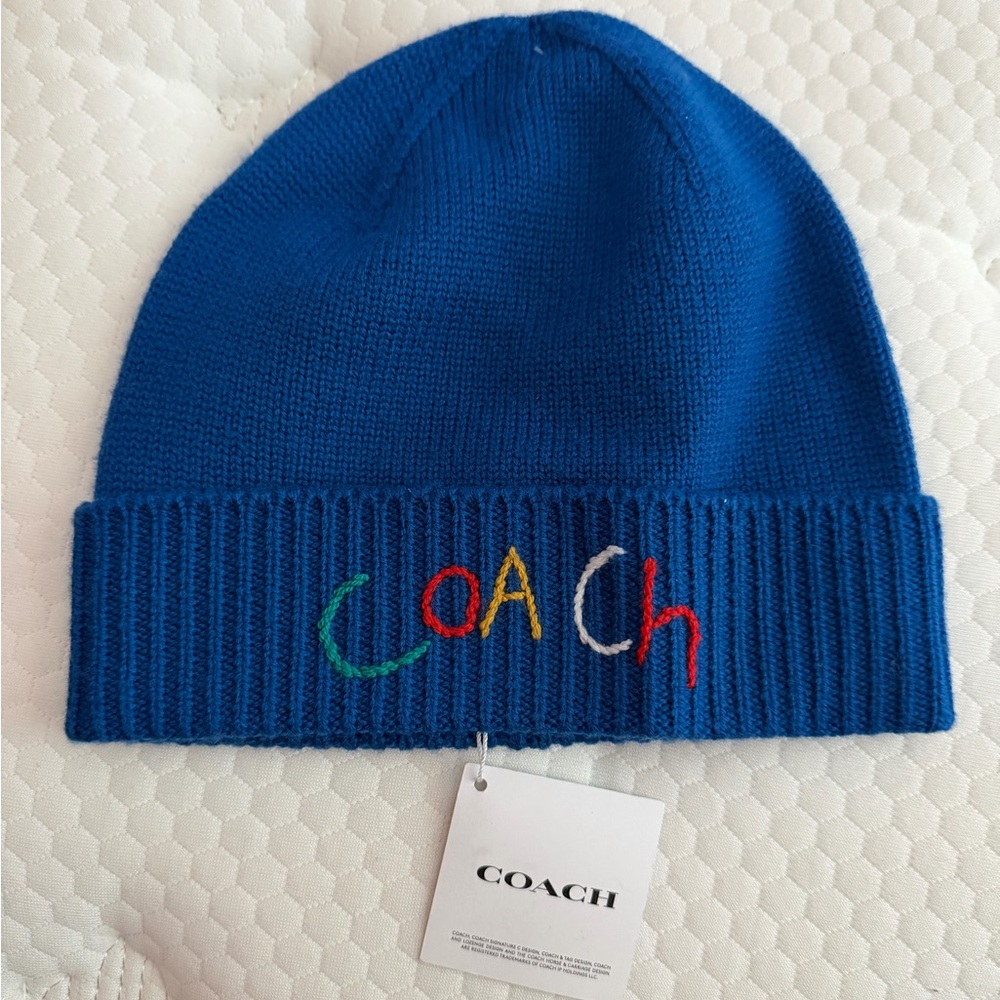 Coach Vibrant Blue Beanie